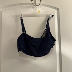 Kona Sol Bikini Swim Top Size XL Lined Navy Padded,  Single Or Double Strap